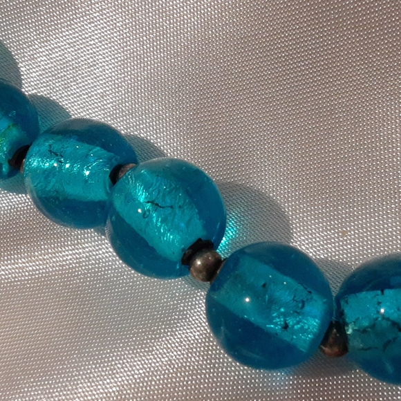 Talbots necklace and matching earrings glass bead and sterling silver - Picture 4 of 4